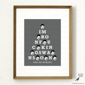Ron Swanson Eye Chart Print by WordBirdShop There has never been a ...