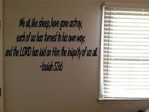 ... 53-6-Bible-Verse-Christian-Sheep-Astray-Vinyl-Wall-Decal-Quote-Sticker
