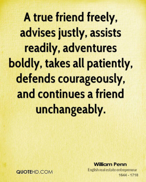 William Penn Friendship Quotes