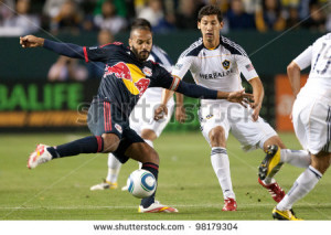 New York Red Bulls F Thierry Henry #14 (L) in action during the MLS ...