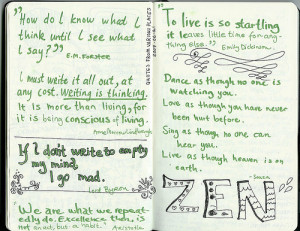 ... nice pen and added some good quotes to my Moleskine diary, like this