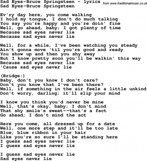 Download Sad Eyes-Bruce Springsteen as PDF file (For printing etc.)