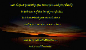 ... Fathers Death ~ Sympathy Quotes: Sympathy Quotes For Loss Of Father