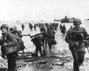 ... Omaha beach during the Normandy D-Day landings near Vierville sur Mer