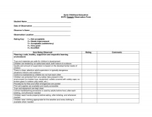 Early Childhood Classroom Observation Form picture