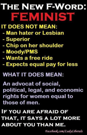 Feminist does not mean man hating!