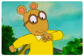 Arthur, the title character of the series, in an opening sequence
