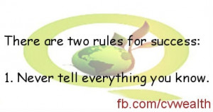 Two rules for success ...
