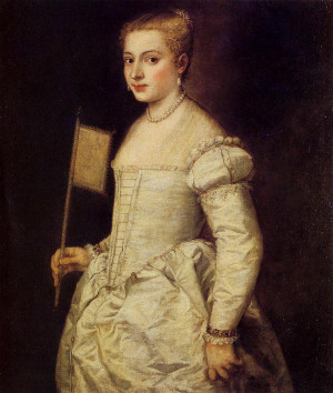 Based upon a 1553 painting by Titian entitled Portrait of a Lady in