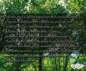 India and Cyprus represent old civilizations. Cyprus