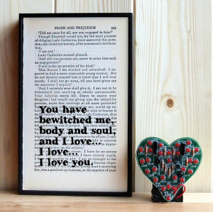 ... Pride and Prejudice framed quote is romance encapsulated. £24.95 from