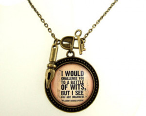... Literary Quote Necklace Witty Literary Quote Literary Jewellery Book