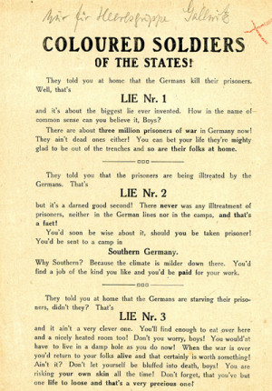 World War One Propaganda German. WWI German propaganda leaflet