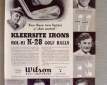 1938 Wilson Golf Print Ad Ken Magaz ine Sam Snead Gene Sarazen Revolta ...