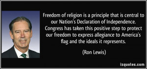 Freedom of religion is a principle that is central to our Nation's ...