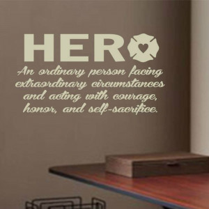... Hero Definition Firehouse Vinyl Wall Quotes Lettering Decals