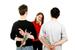men courting a woman
