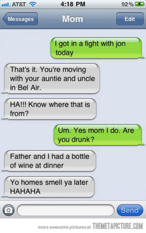 Funny photos funny mom texting son