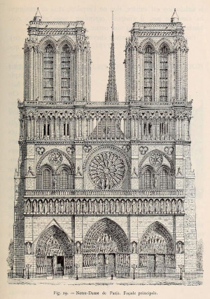 Front elevation of Notre Dame Cathedral, ParisNotre Dame Cathedral ...