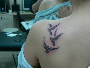 Dove Tattoos on body back