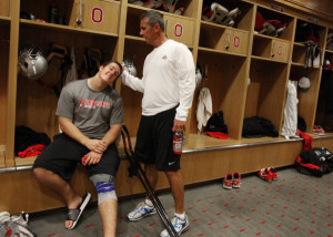 Request to buy this photo Urban Meyer swings by the locker of Joey O ...