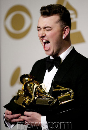 Sam Smith with Grammy Award