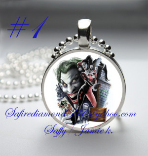 Joker and Harley Quinn's twisted love 1 inch pendant altered art ...