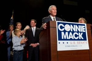 Connie Mack III right introduces his son U S Rep Connie Mack IV