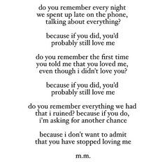 ... each other in the halls. How do you just ignore me so easily? Why did