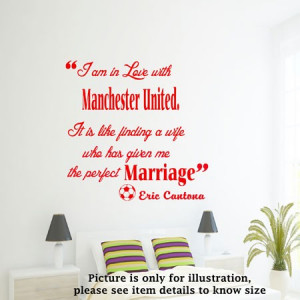 ... Club Eric Cantona Wall Quote Decals stickers Vinyl murals stencil