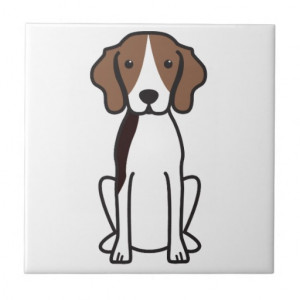 Treeing Walker Coonhound Dog Cartoon Ceramic Tile