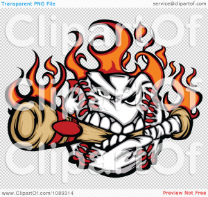 Flaming Baseball Softball...