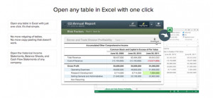 What websites allow you to export financial statements into Excel?