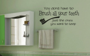 Cute Kids Bathroom Brush Teeth Wall Quote Decor Decal