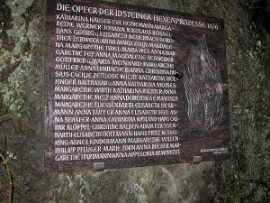 Witch hunt victims: Memorial plaque, Idstein, Germany