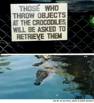 Silly signs: Funny warning sign and funny zoo signs: Those who throw ...
