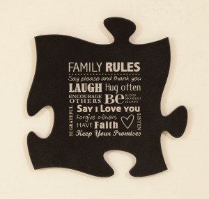 Family Rules - Puzzle Piece Picture Frame