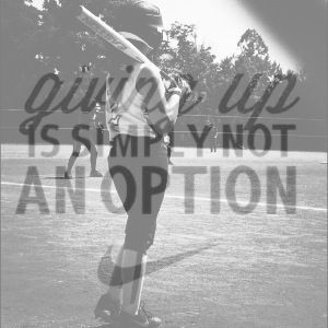 softball picture with a quote (: