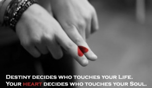 Destiny decides who touches your life. Your heart decides who touches ...