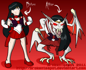 Vampire TF: Sailor Mars by BrokenTeapot