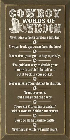 Cowboy Sayings
