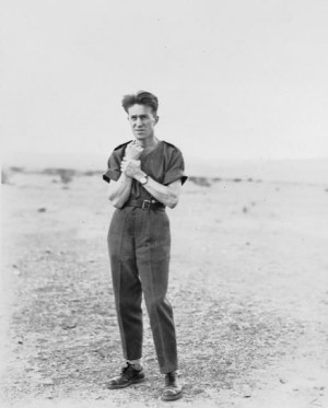 Lawrence as Aircraftman T E Shaw on the aerodrome at Miranshah ...