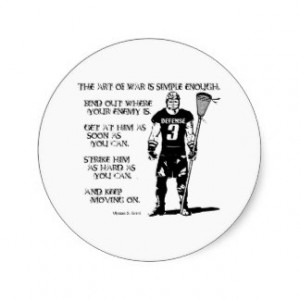 Lacrosse Defense Quote2 Sticker Round Sticker