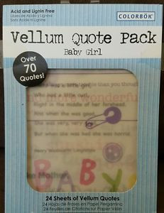 Details about Colorbok Vellum Quote Pack - Baby Girl