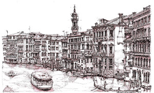 Venice In Pen And Ink Drawing