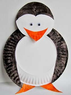 PAPER PLATE PENGUIN cute and easy craft. we are learning letter P this ...