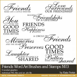 Friends Word Art No. 03 Brushes and Stamps