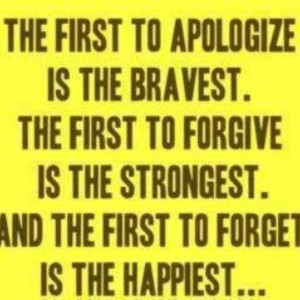 First to apologize