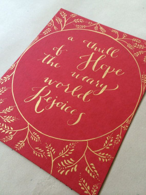 Calligraphy Christmas Carol Quote from O Holy Night, 