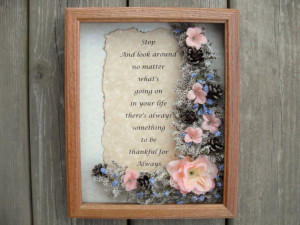 Home Decor Flower Arrangement Shadow Box 8x10 Picture Frame With Quote ...